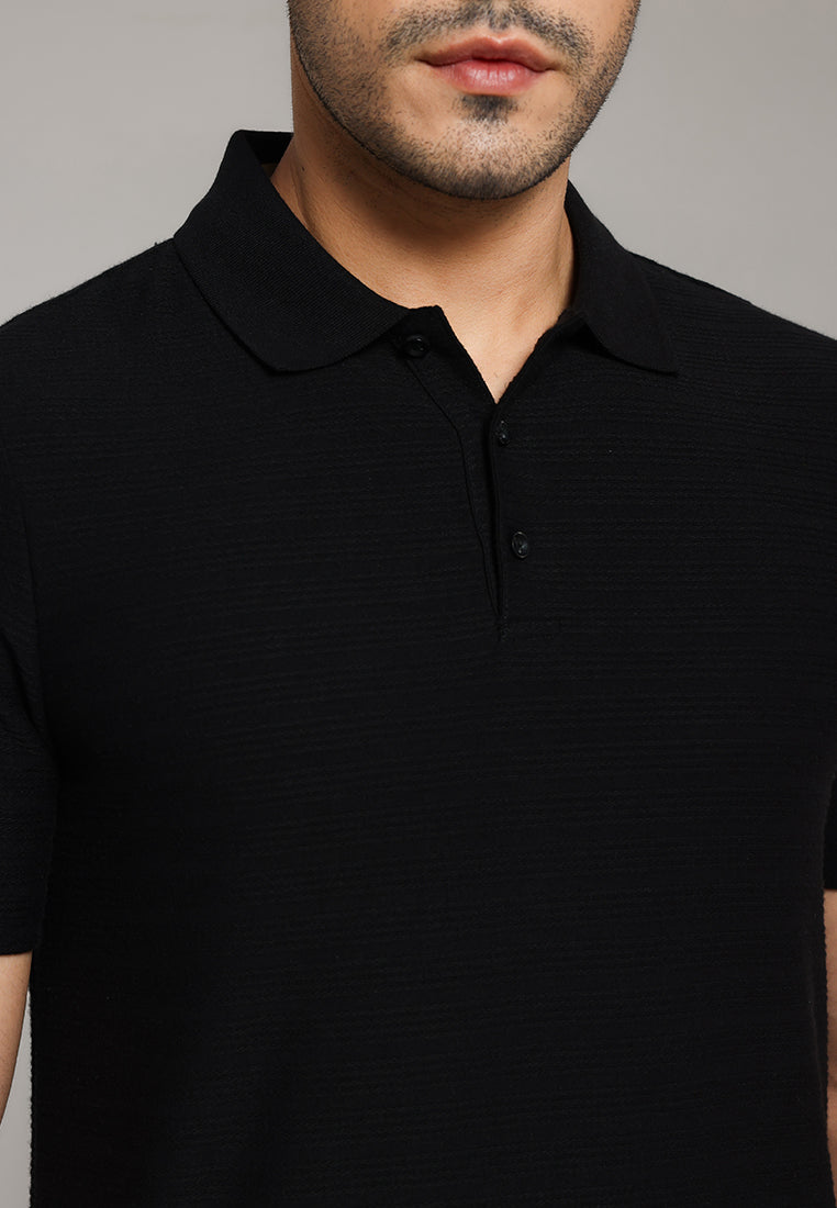 MOC - Kaos Polo Pria Lengan Pendek Arvin - Black
