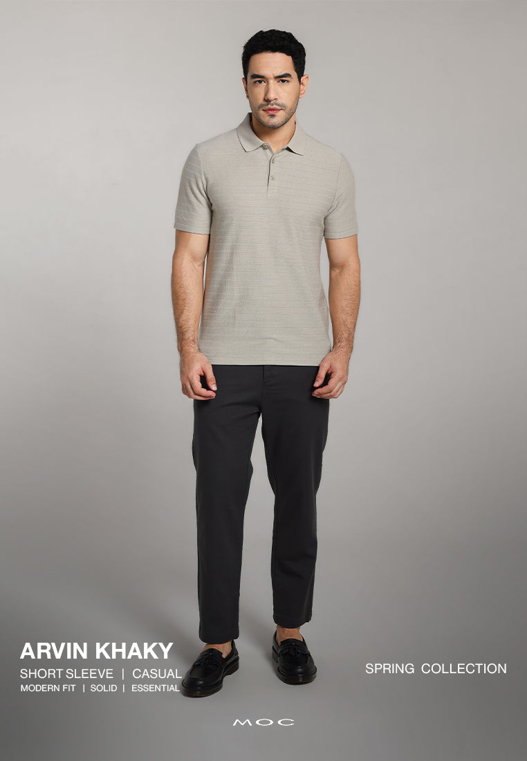MOC - Kaos Polo Pria Lengan Pendek Arvin - Khaky