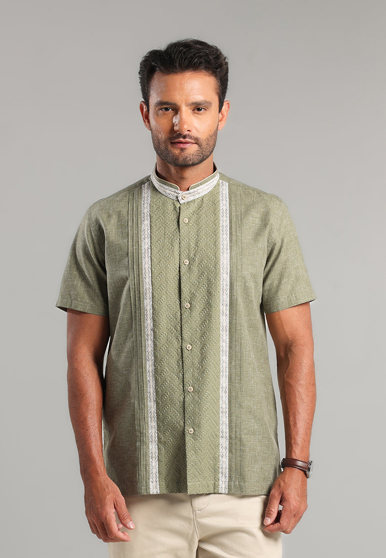 MOC Kemeja Koko Lengan Pendek Pria Jabbar - Olive