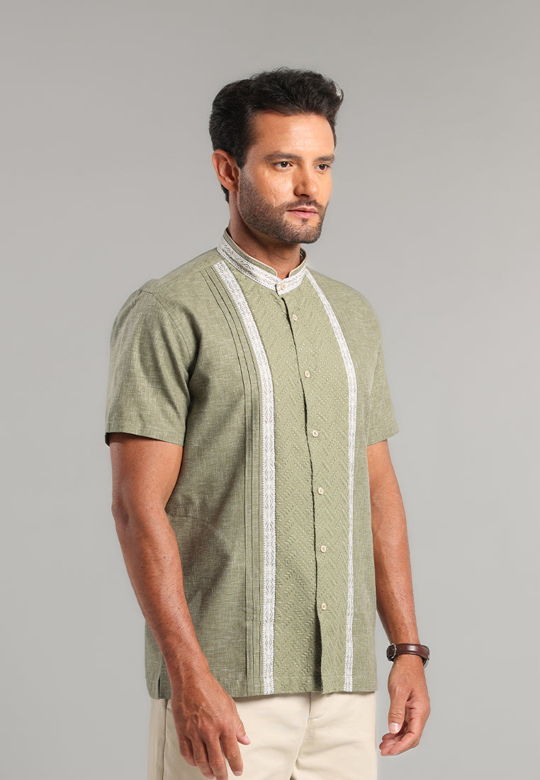 MOC Kemeja Koko Lengan Pendek Pria Jabbar - Olive