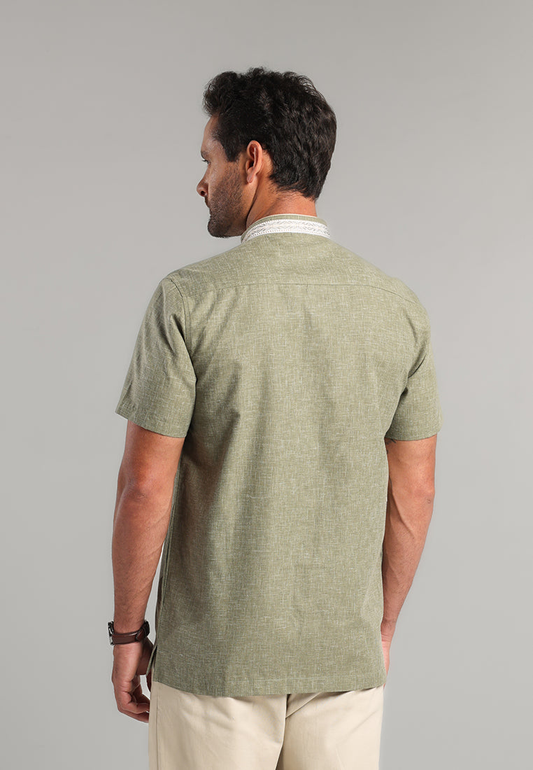 MOC Kemeja Koko Lengan Pendek Pria Jabbar - Olive