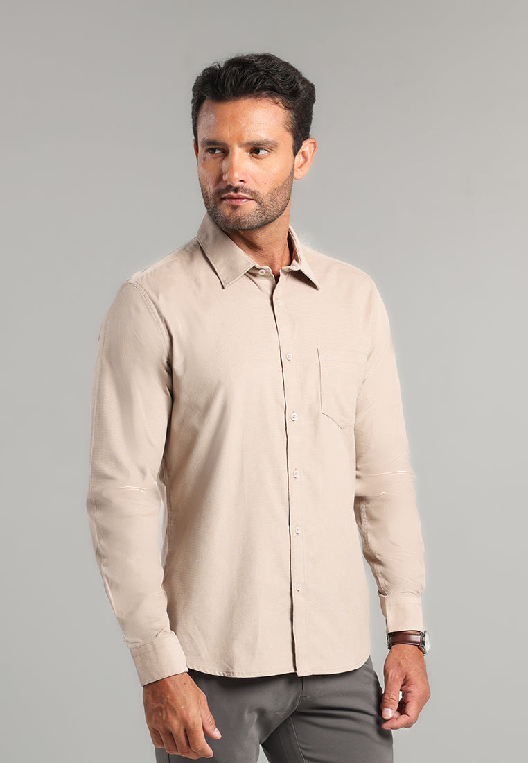 MOC - Kemeja Corduroy Pria Lengan Panjang Olson - Khaki