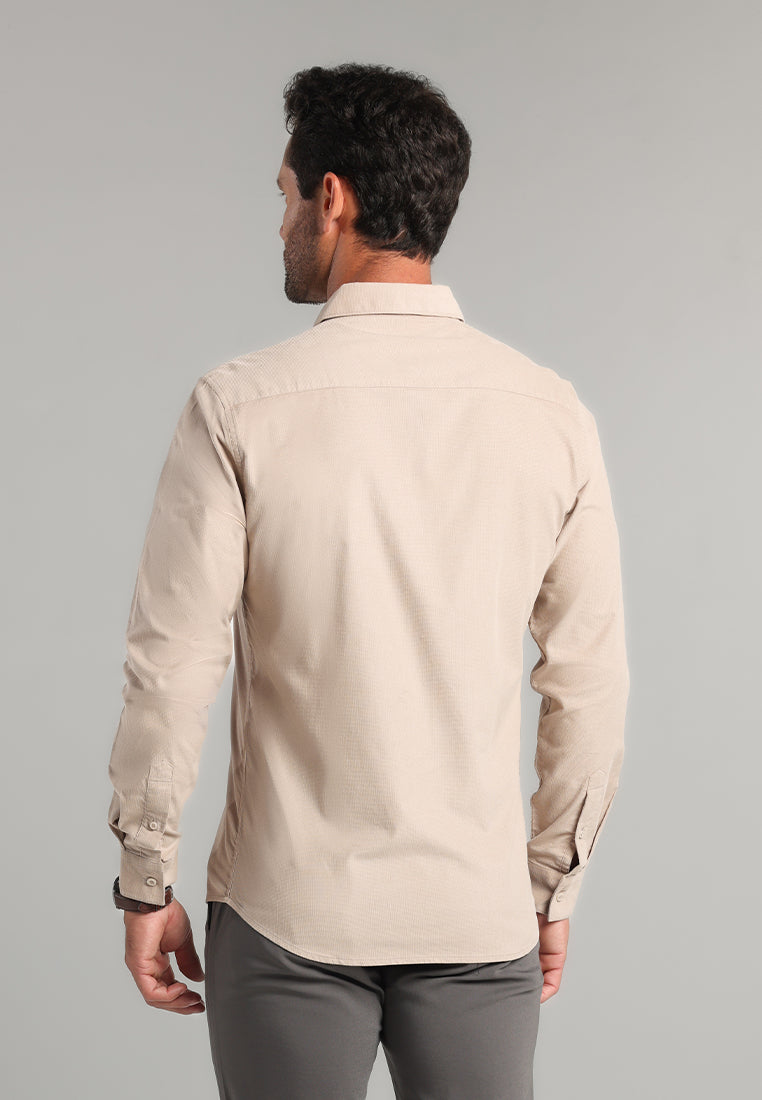 MOC - Kemeja Corduroy Pria Lengan Panjang Olson - Khaki