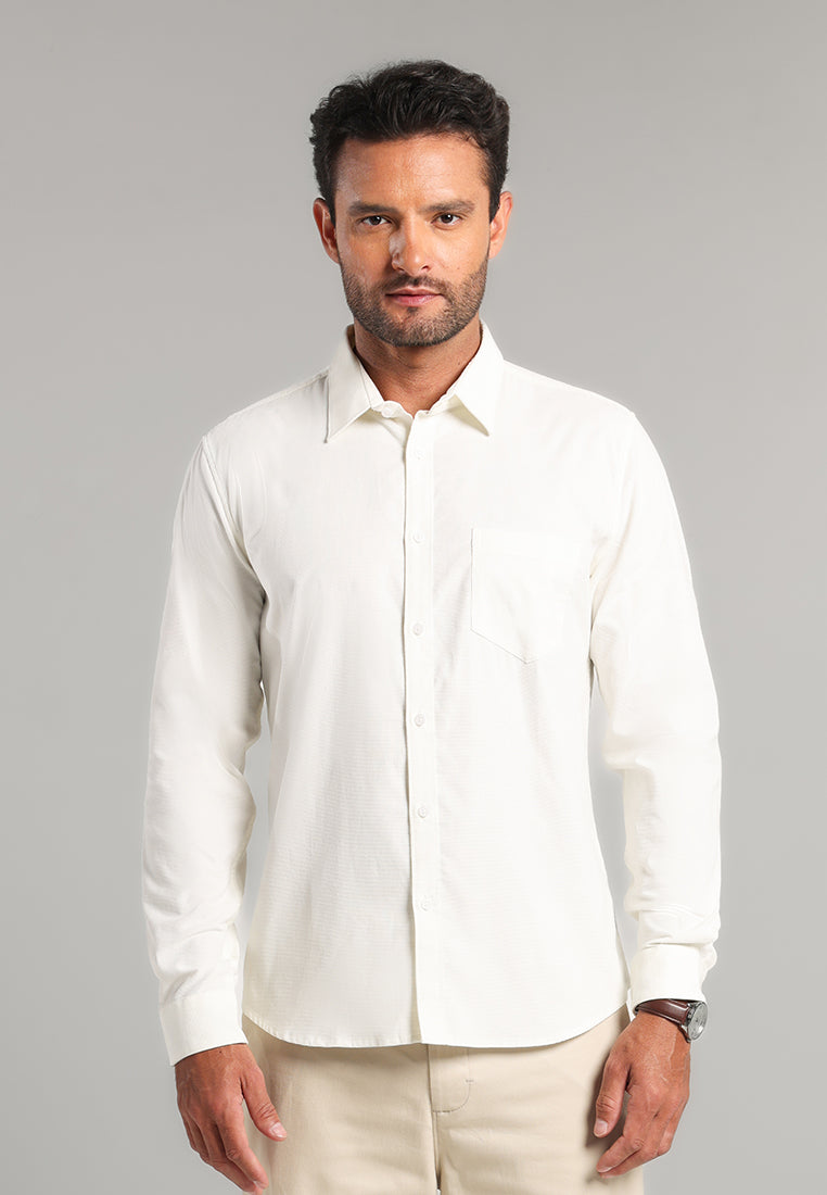 MOC - Kemeja Corduroy Pria Lengan Panjang Olson - Offwhite