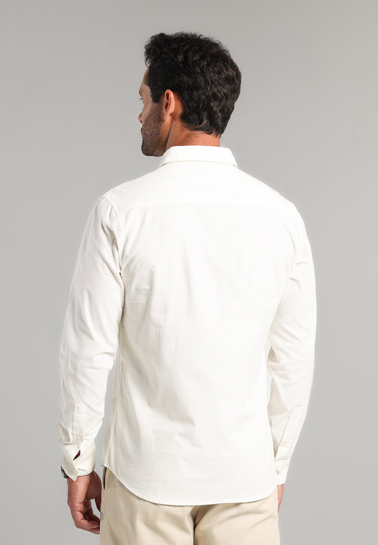 MOC - Kemeja Corduroy Pria Lengan Panjang Olson - Offwhite