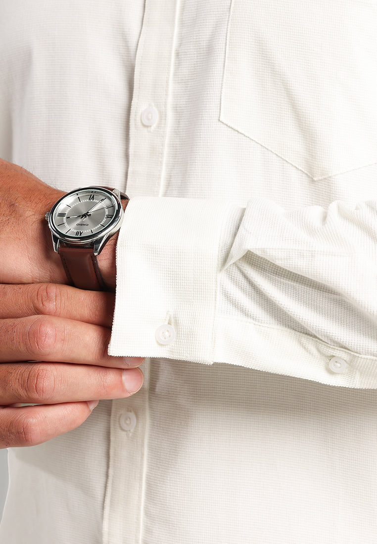 MOC - Kemeja Corduroy Pria Lengan Panjang Olson - Offwhite