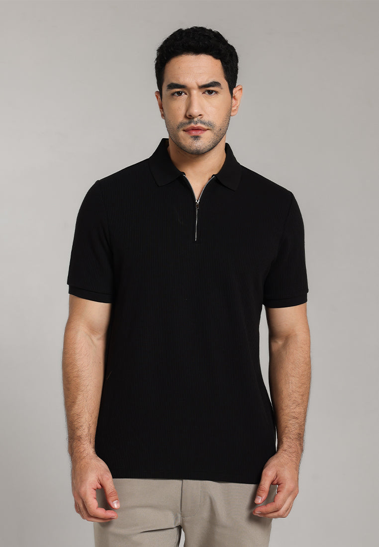 MOC - Kaos Polo Pria Lengan Pendek Rockford - Black