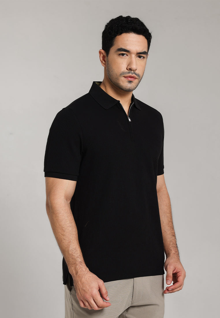 MOC - Kaos Polo Pria Lengan Pendek Rockford - Black