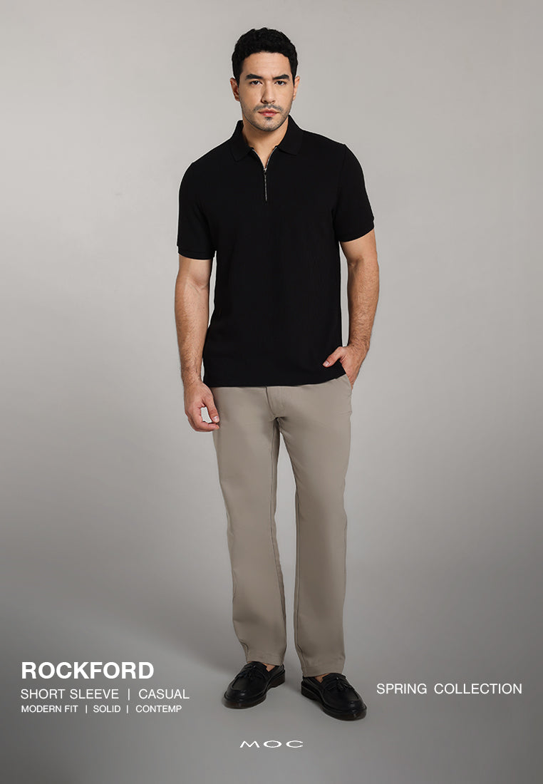 MOC - Kaos Polo Pria Lengan Pendek Rockford - Black