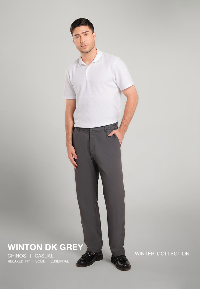 MOC Celana Panjang Chinos Pria Winton - Dark Grey
