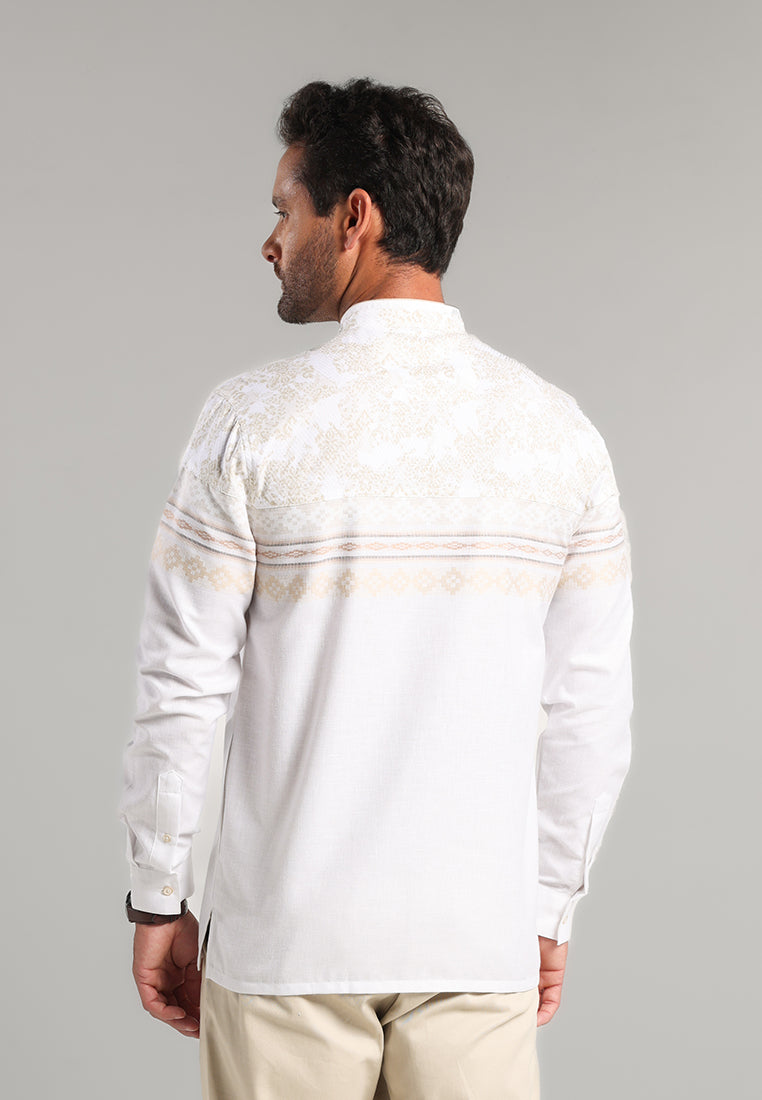 MOC x Habib Jafar Kemeja Koko Lengan Panjang Pria Habil - White