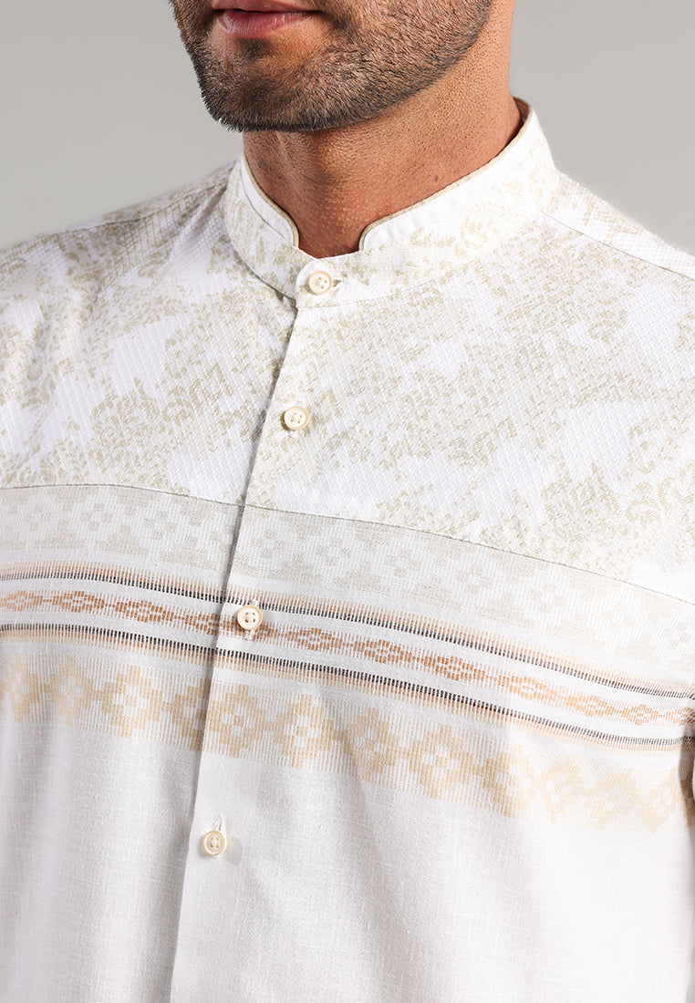 MOC x Habib Jafar Kemeja Koko Lengan Panjang Pria Habil - White