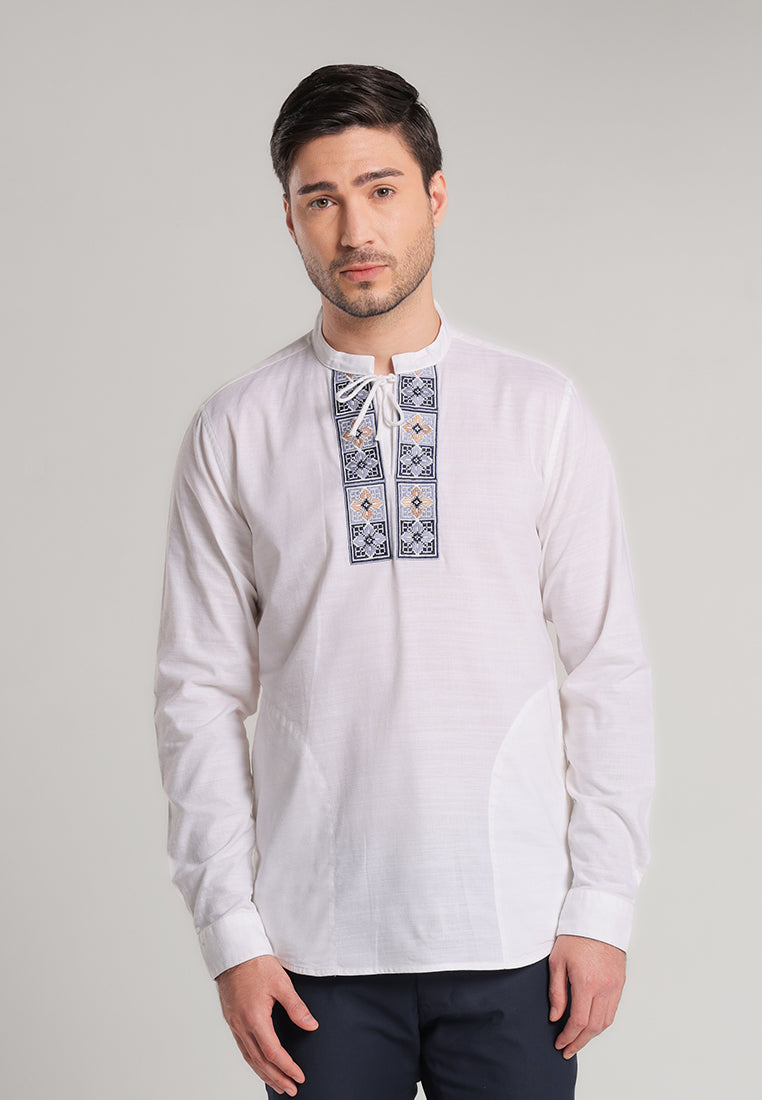 MOC Kemeja Shanghai Lengan Panjang Pria Fahrul - White