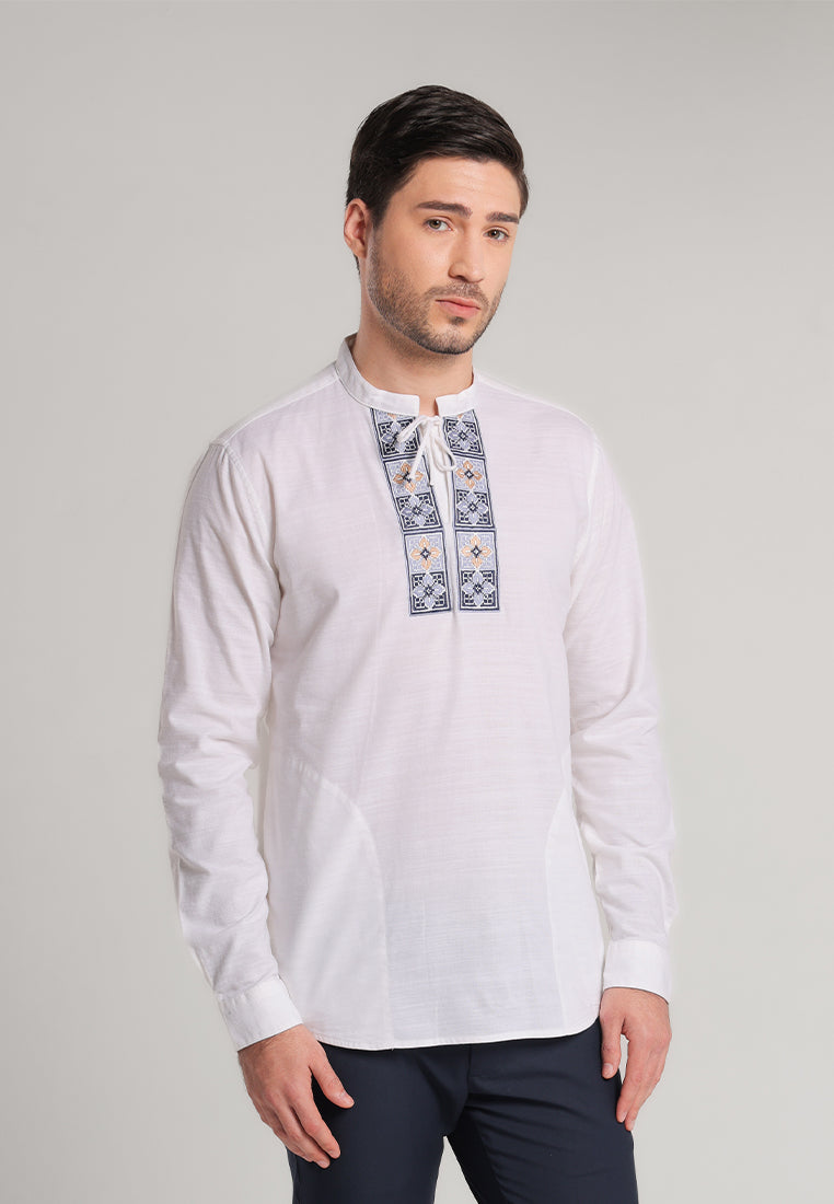 MOC Kemeja Shanghai Lengan Panjang Pria Fahrul - White