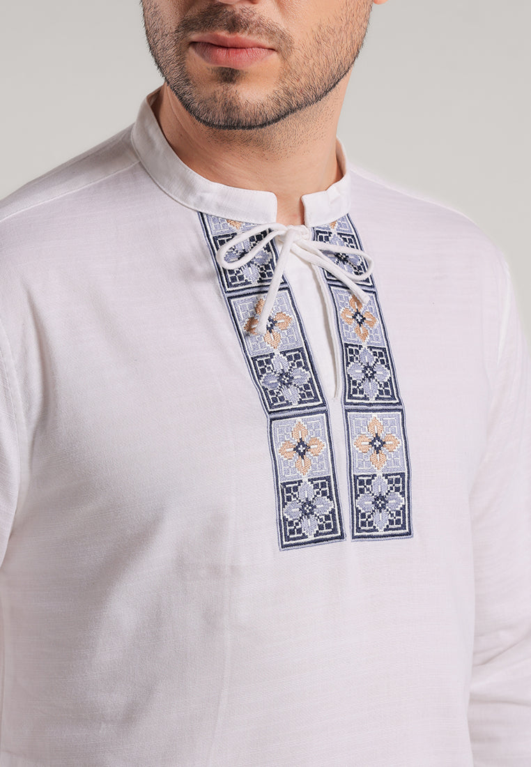 MOC Kemeja Shanghai Lengan Panjang Pria Fahrul - White