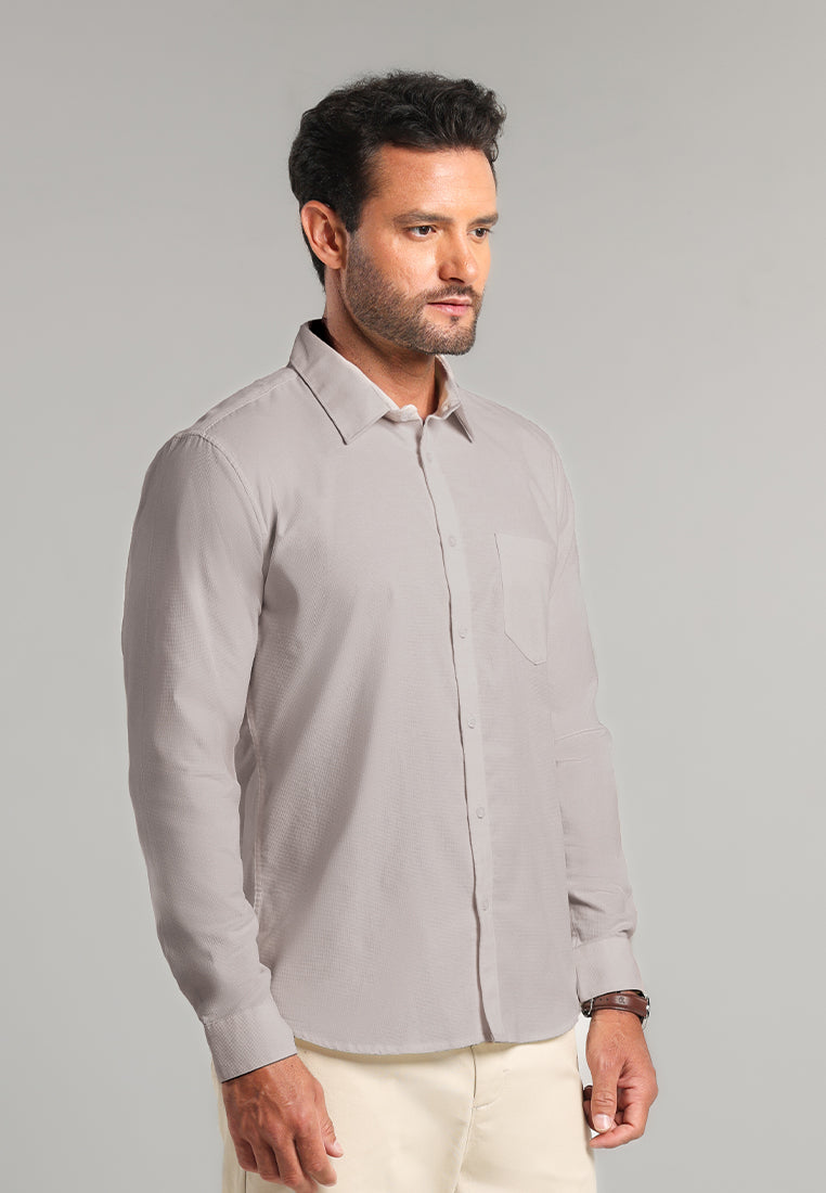 MOC - Kemeja Corduroy Pria Lengan Panjang Olson - Grey