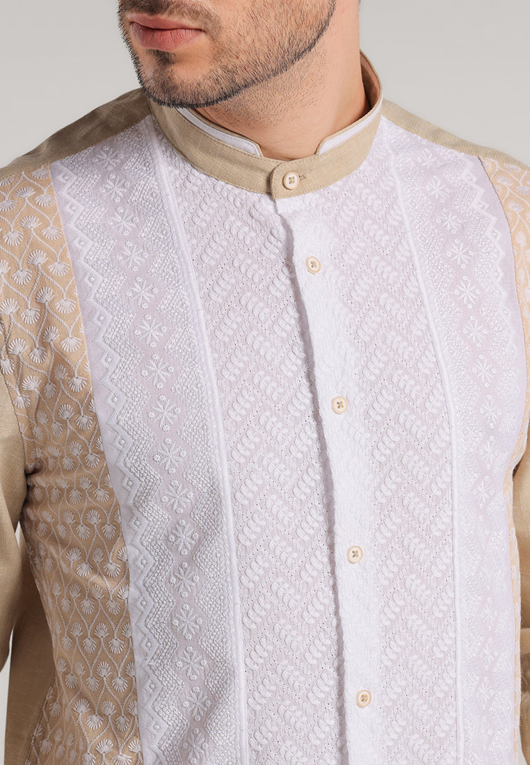 MOC Kemeja Koko Lengan Panjang Pria Anshari - Khaki