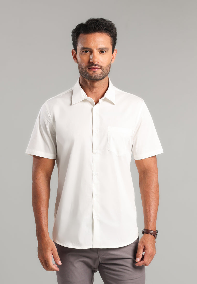 MOC - Kemeja Lengan Pendek Pria Bolivia - White