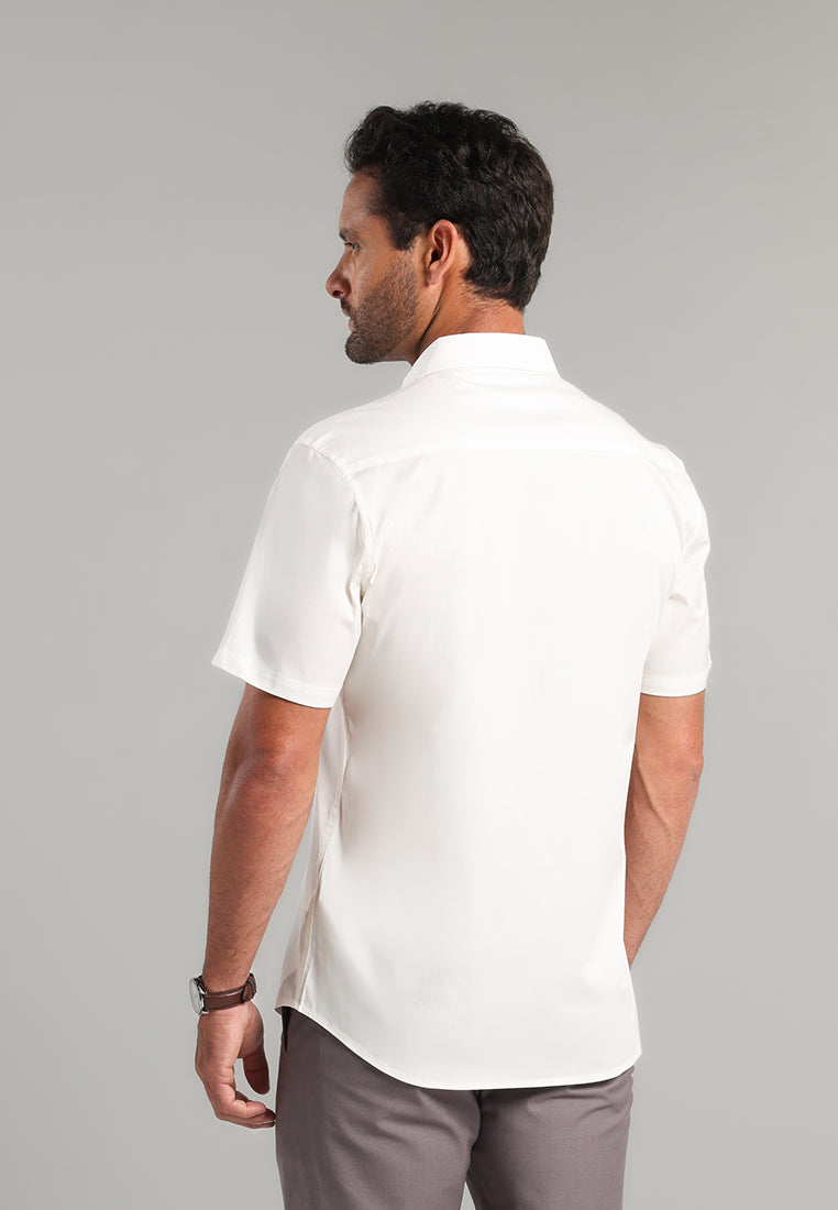 MOC - Kemeja Lengan Pendek Pria Bolivia - White