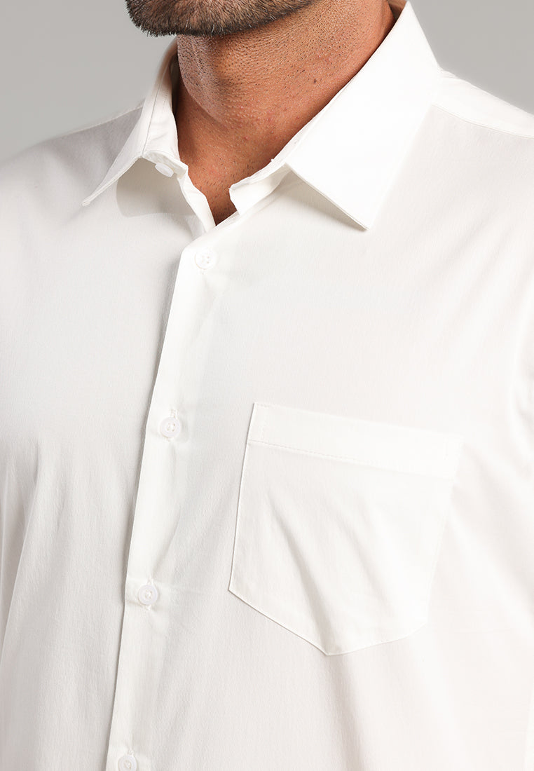 MOC - Kemeja Lengan Pendek Pria Bolivia - White