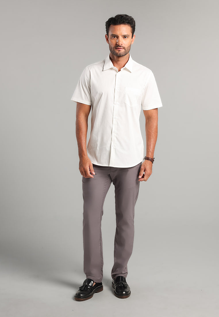 MOC - Kemeja Lengan Pendek Pria Bolivia - White