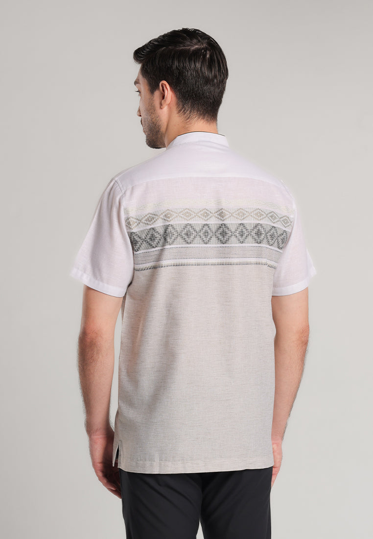 MOC Kemeja Koko Lengan Pendek Pria Mikhlad - Olive