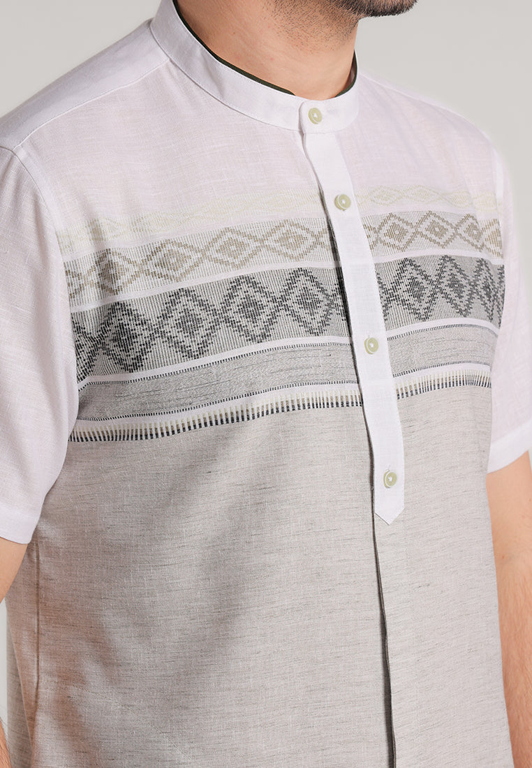 MOC Kemeja Koko Lengan Pendek Pria Mikhlad - Olive