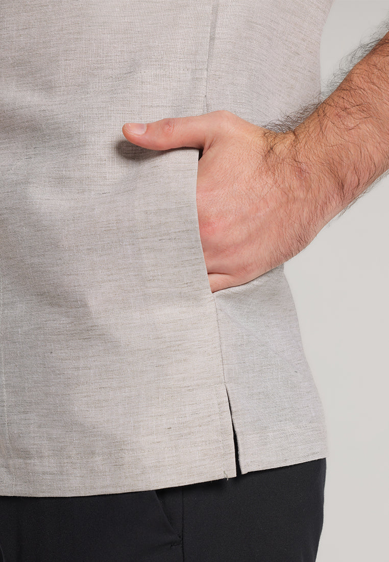 MOC Kemeja Koko Lengan Pendek Pria Mikhlad - Olive