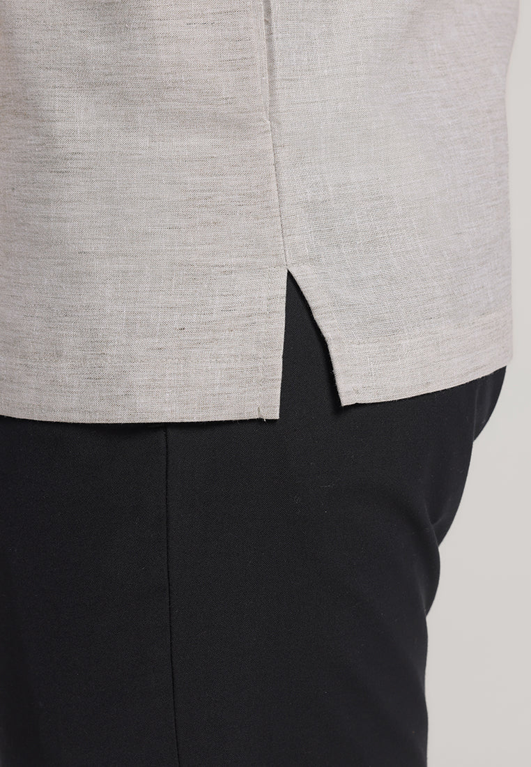 MOC Kemeja Koko Lengan Pendek Pria Mikhlad - Olive