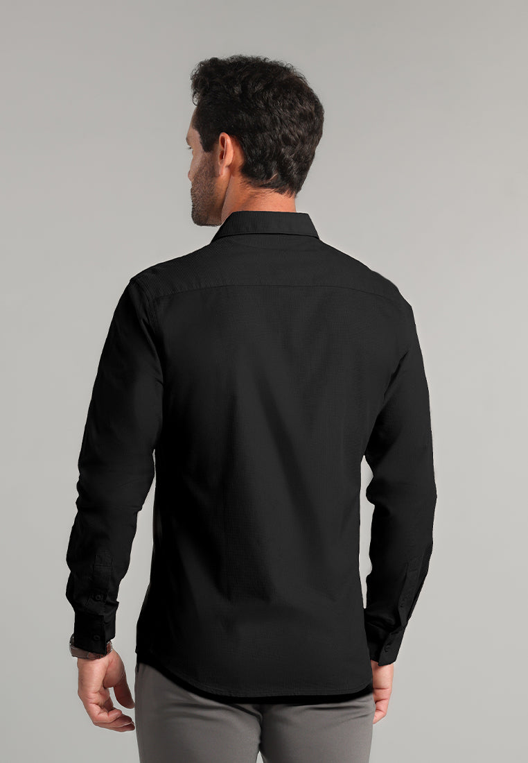 MOC - Kemeja Corduroy Pria Lengan Panjang Olson - Black