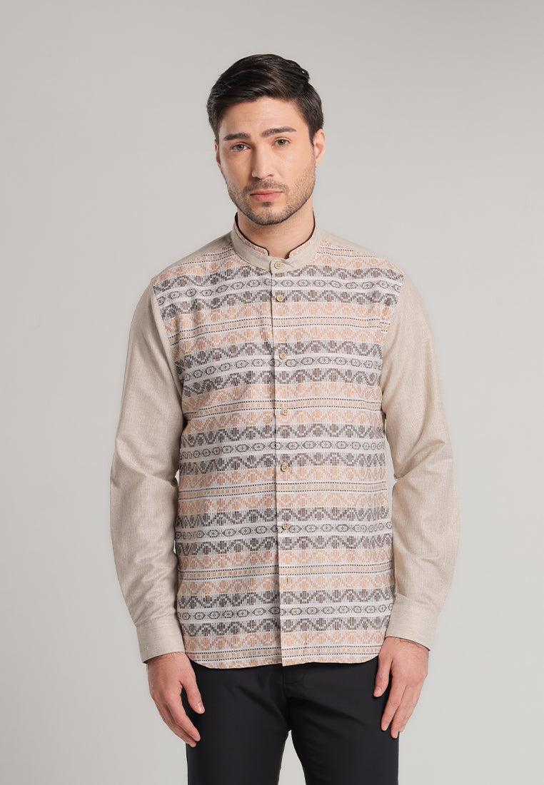 MOC Kemeja Koko Lengan Panjang Pria Sabian - Khaki