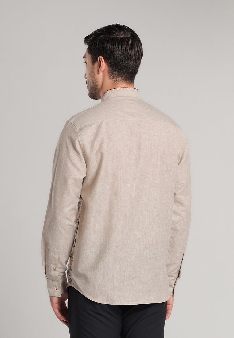 MOC Kemeja Koko Lengan Panjang Pria Sabian - Khaki