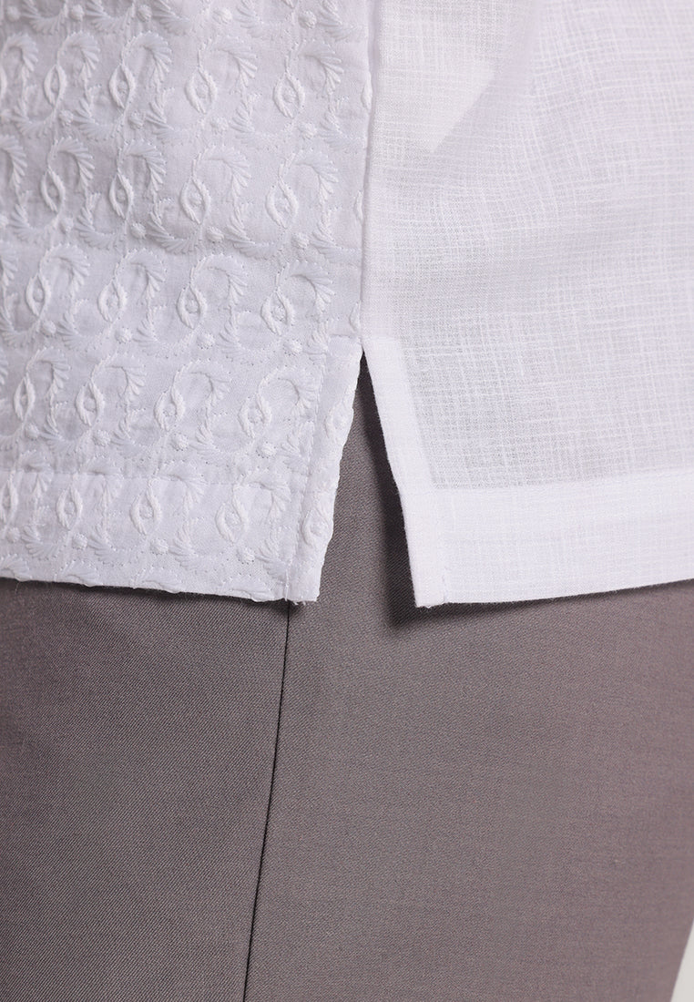 MOC Kemeja Koko Lengan Pendek Pria Hamza - White