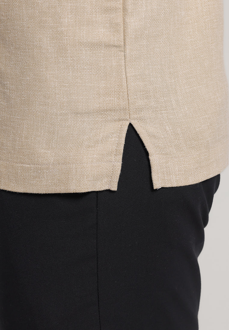 MOC Kemeja Koko Lengan Pendek Pria Hafizh - Khaki