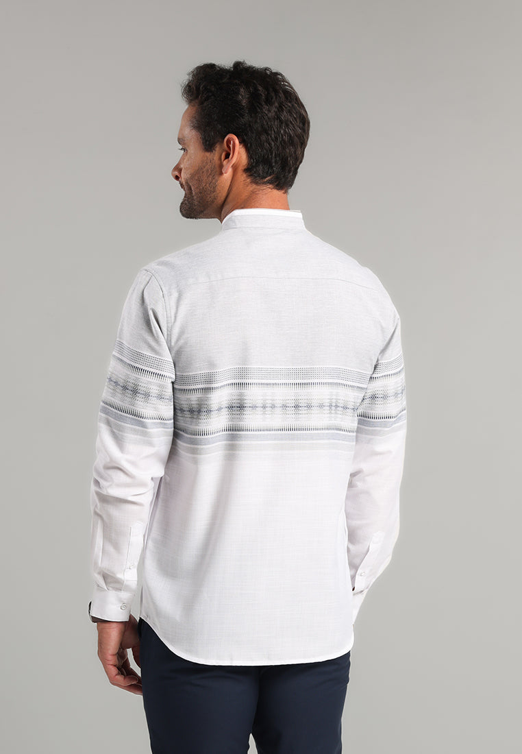 MOC Kemeja Koko Lengan Panjang Pria Uzair - Grey