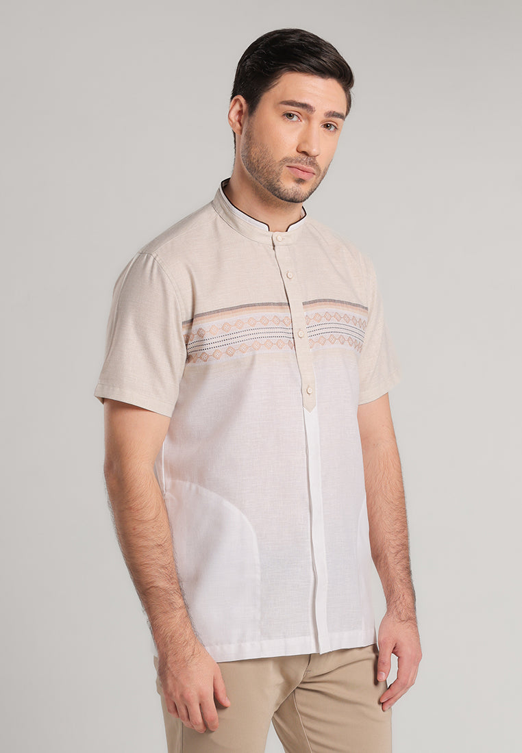 MOC Kemeja Koko Lengan Pendek Pria Yusuf - Khaki