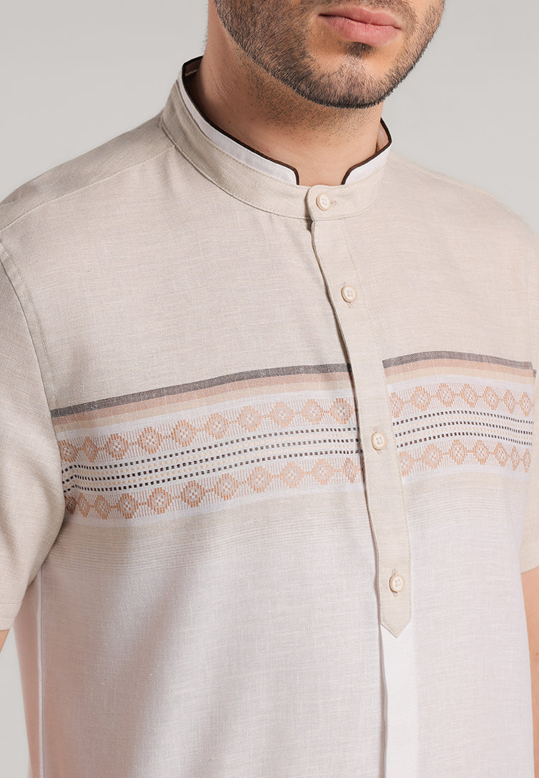 MOC Kemeja Koko Lengan Pendek Pria Yusuf - Khaki