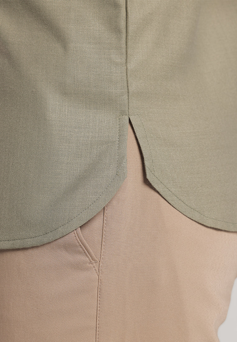 MOC Kemeja Koko Lengan Pendek Pria Rawbal - Olive