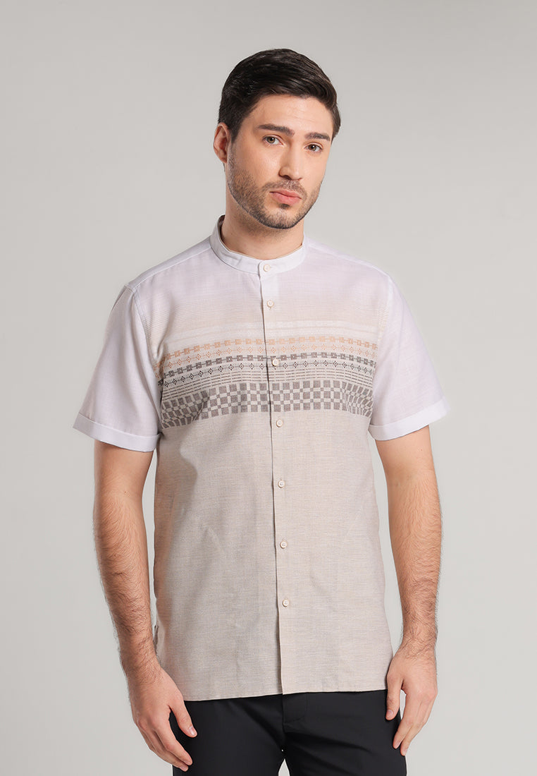 MOC Kemeja Koko Lengan Pendek Pria Adruzin - Khaki