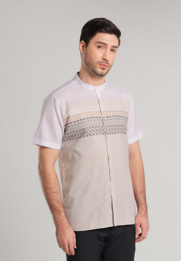 MOC Kemeja Koko Lengan Pendek Pria Adruzin - Khaki