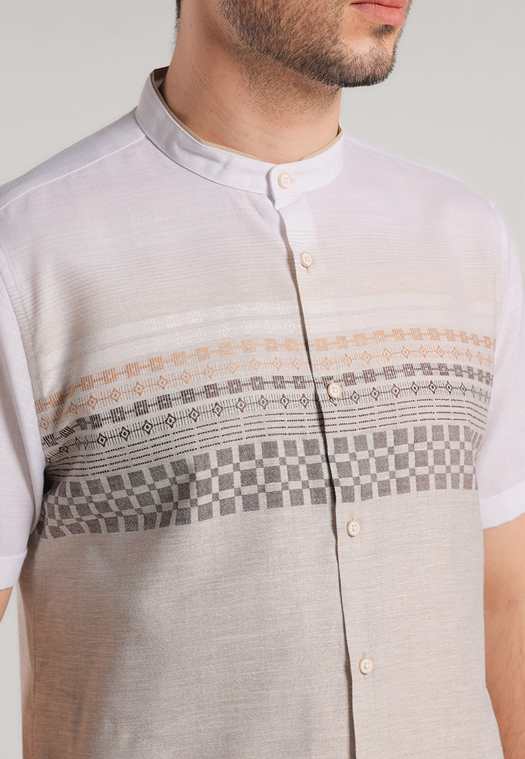 MOC Kemeja Koko Lengan Pendek Pria Adruzin - Khaki