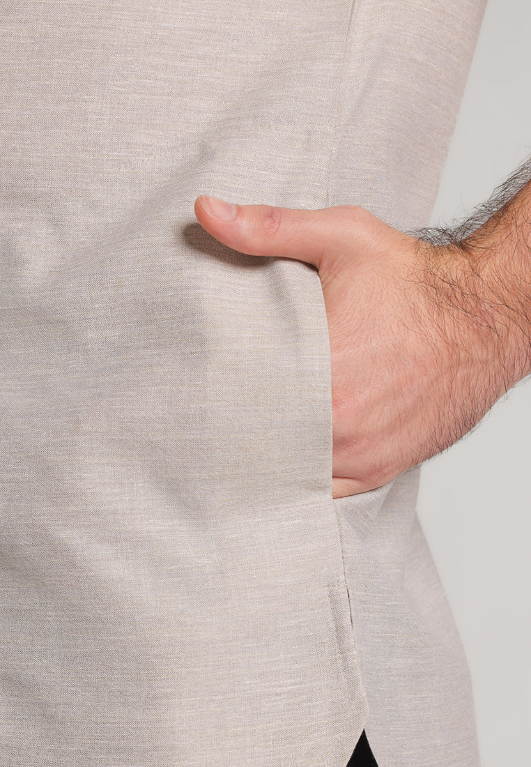 MOC Kemeja Koko Lengan Pendek Pria Adruzin - Khaki