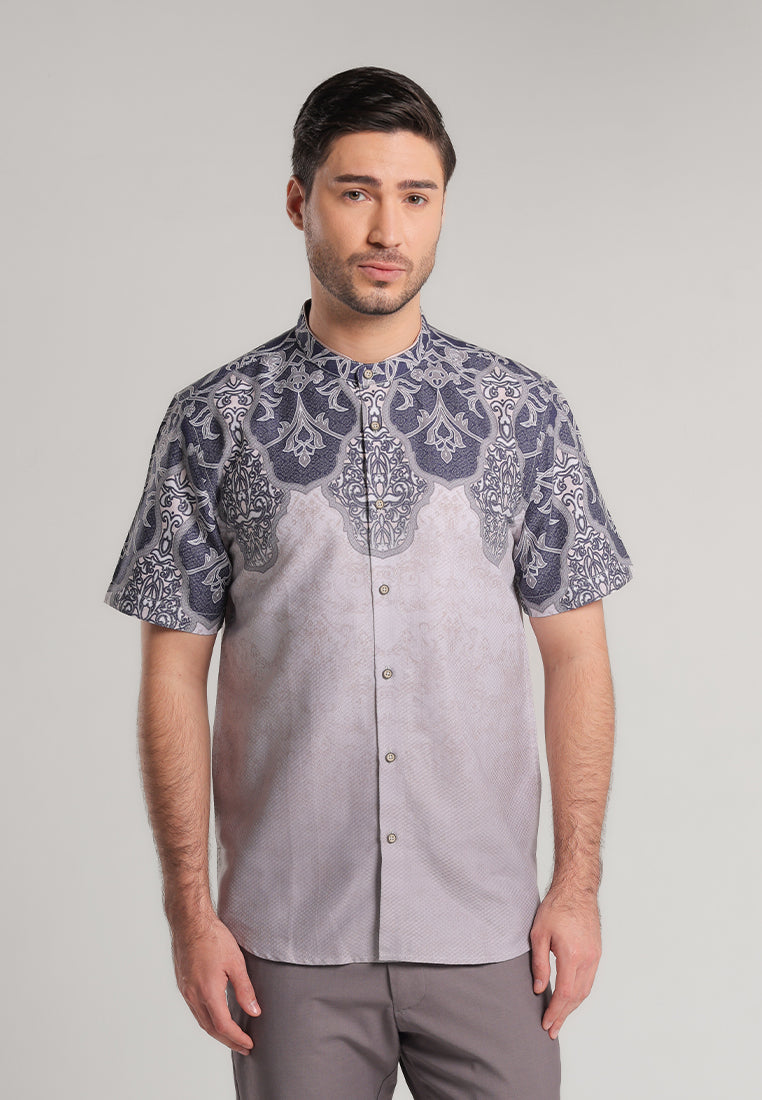MOC - Kemeja Batik Shanghai Lengan Pendek Abraham - Khaki