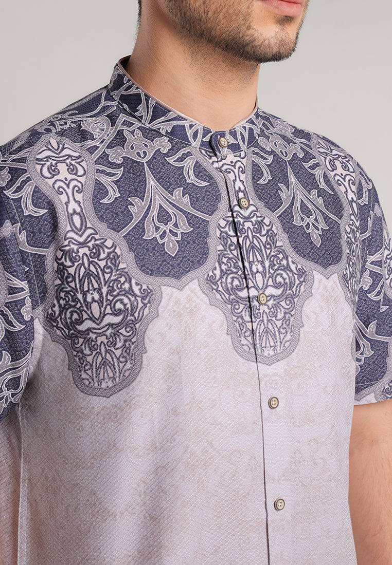 MOC - Kemeja Batik Shanghai Lengan Pendek Abraham - Khaki