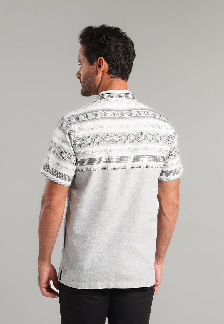 MOC Kemeja Koko Lengan Pendek Pria Ishak - Grey