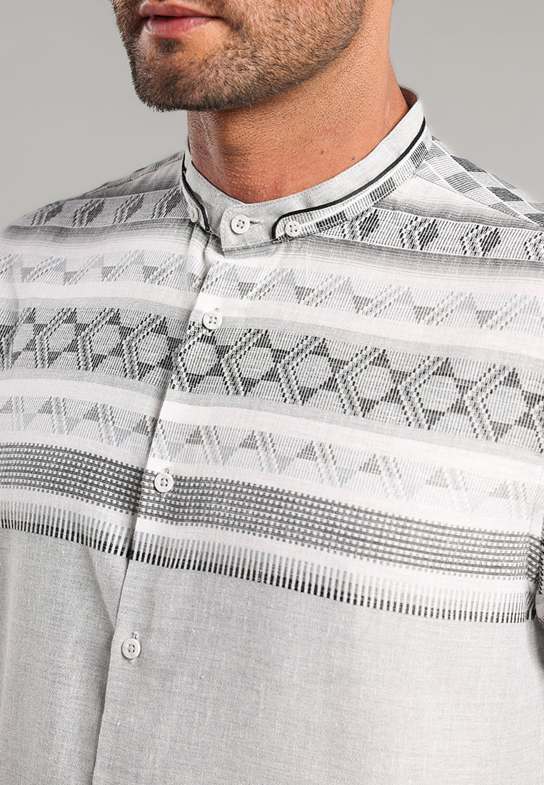 MOC Kemeja Koko Lengan Pendek Pria Ishak - Grey
