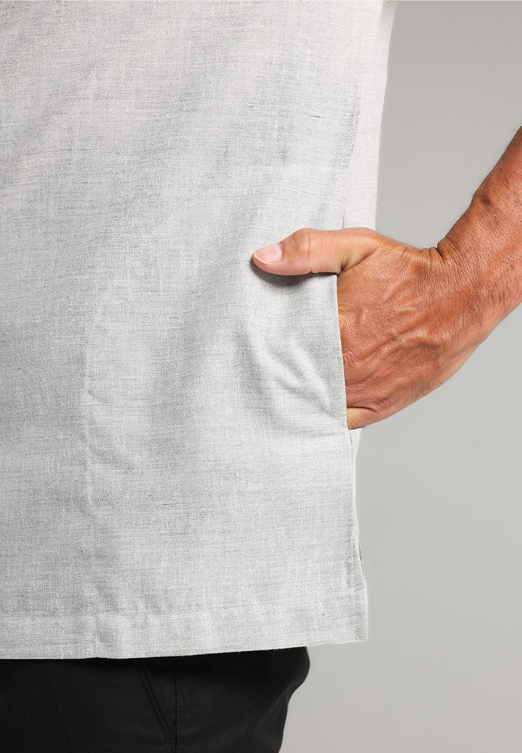 MOC Kemeja Koko Lengan Pendek Pria Ishak - Grey