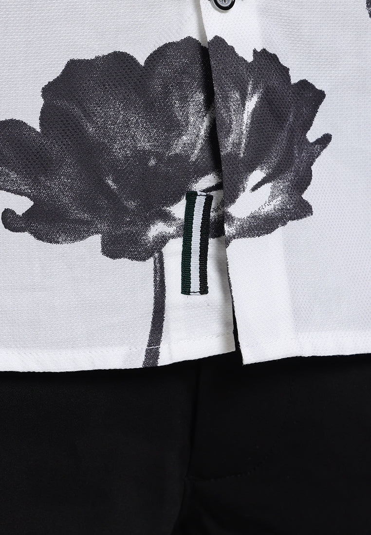 MOC - Kemeja Motif Lengan Pendek Pria Jacksonville - White