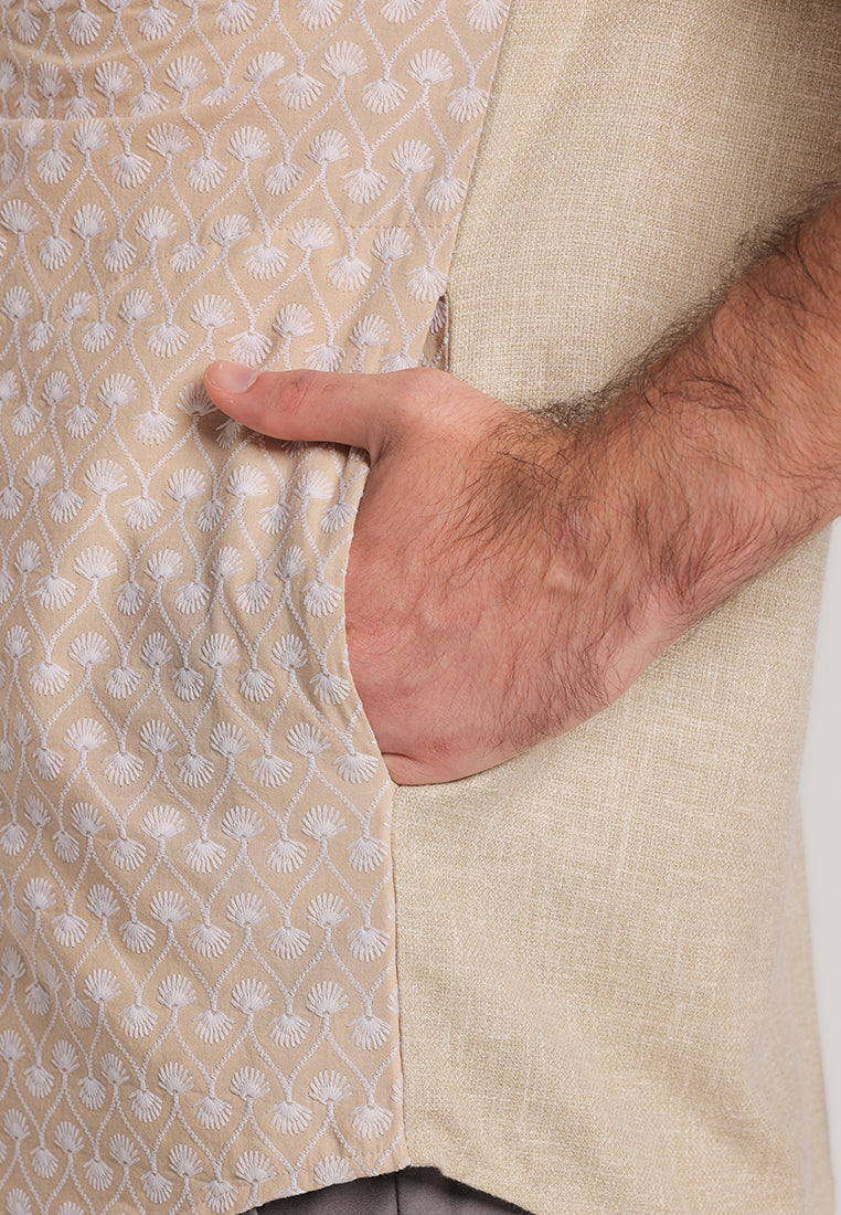 MOC Kemeja Koko Lengan Pendek Pria Emir - Khaki