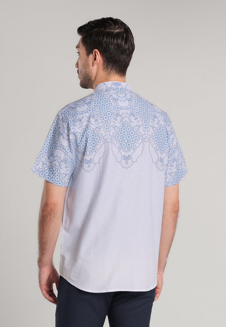 MOC - Kemeja Shanghai Lengan Pendek Rizwan - White